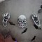 3Pcs Skull Halloween Hanging Ornaments Spooky Resin Sculptures Wall Decorations Home Party Decor Horror Theme Gift
